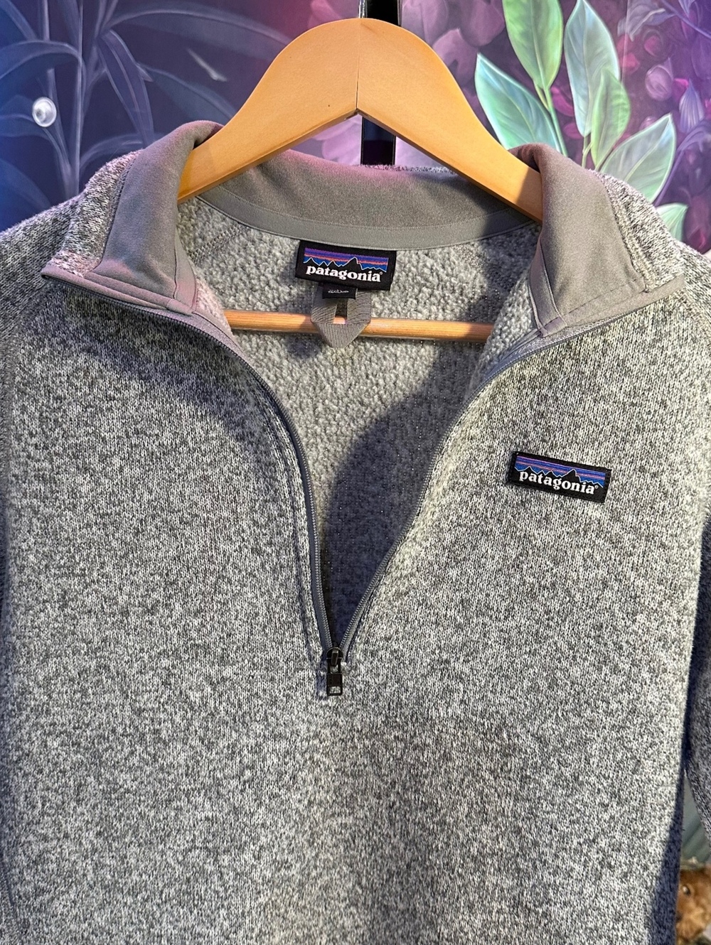 Patagonia M Fleece Pullover Women's Gray Sweater Knit Quarter Zip Fleece Outdoor - Picture 2 of 9